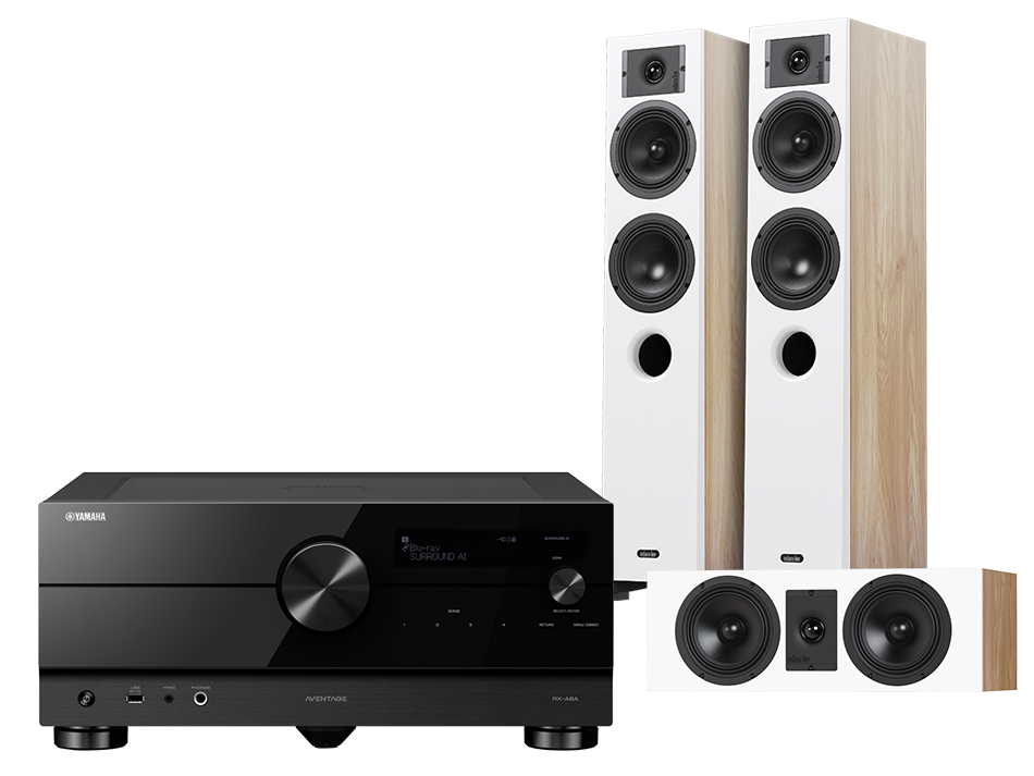 Yamaha RX-A8A (czarny) + Diva 5 (dąb) + Diva 7 (dąb)