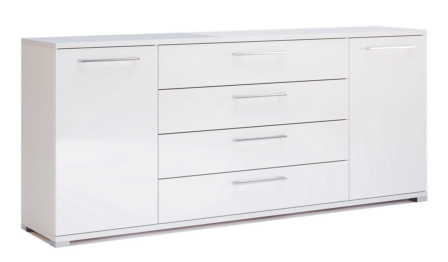 Duża biała komoda z szufladami i półkami 190 cm E1-A60