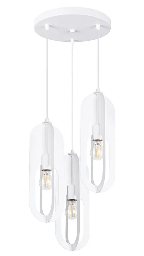 Biała potrójna industrialna lampa nad stół - 3X A652 D3-W92
