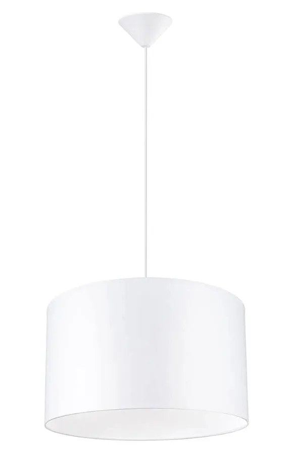Biała lampa nad stół z cylindrycznym abażurem - A654 Engo