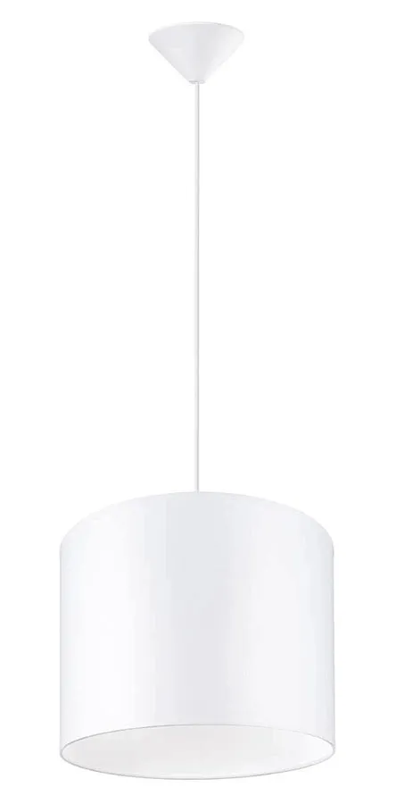Biała lampa wisząca z okrągłym abażurem - 3D A653 W1-B25