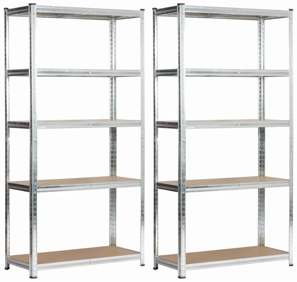 2 Metalowe Srebrne Regały Magazynowe R9-N49