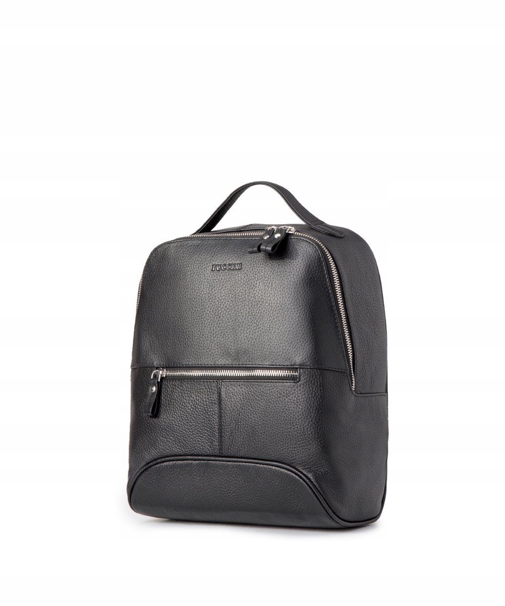 Skórzany Plecak PUCCINI Czarny Skóra Naturalna Na Zamek LGD3223 1