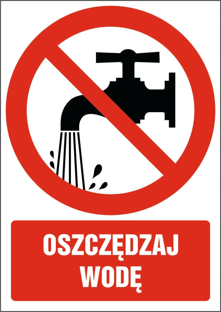 Tabliczka Oszczędzaj wodę 30x42cmPCV3mm