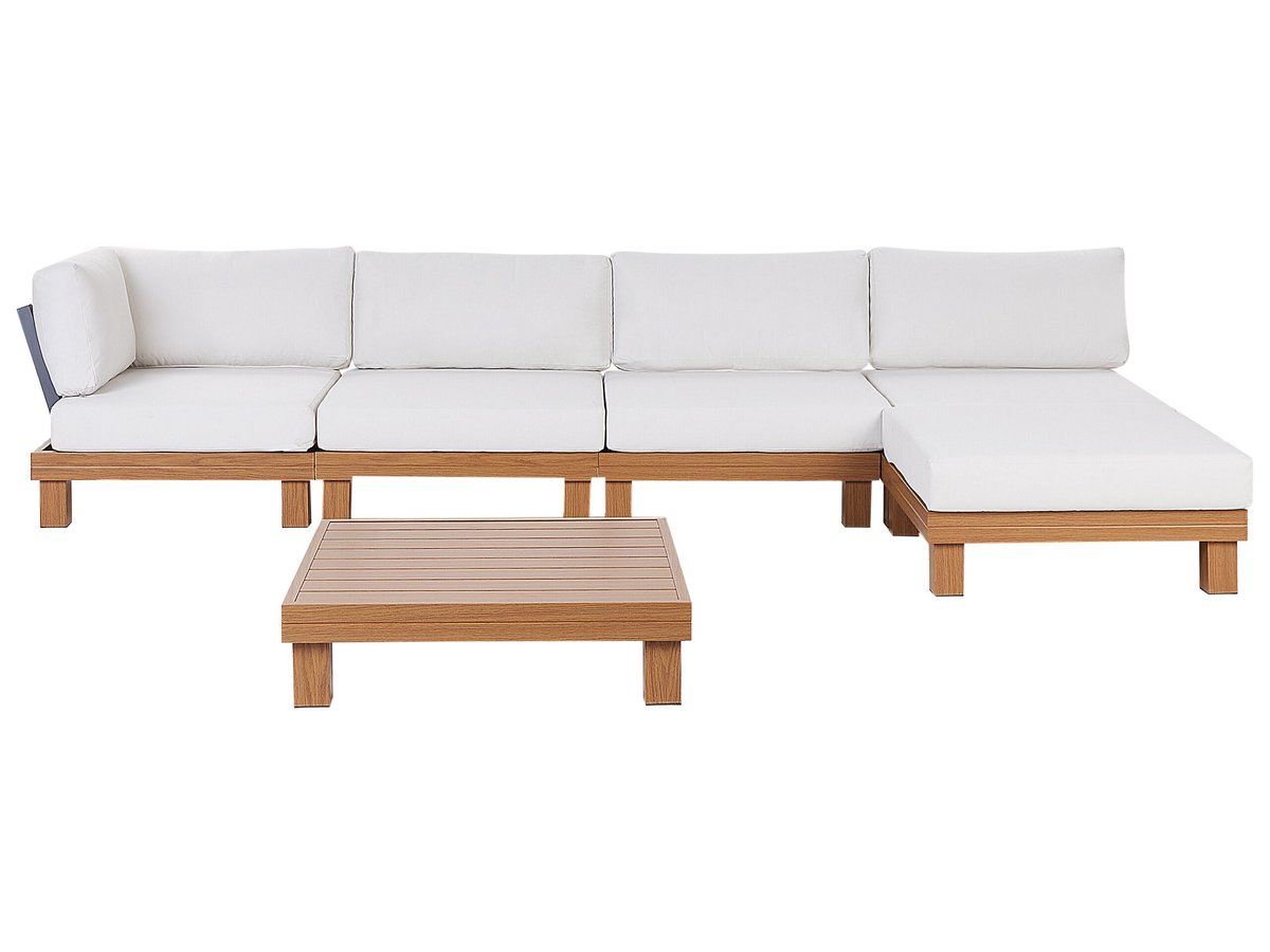 Duży zestaw wypoczynkowy dla 5 osób Uniwersalny Aluminium Biały SANZA