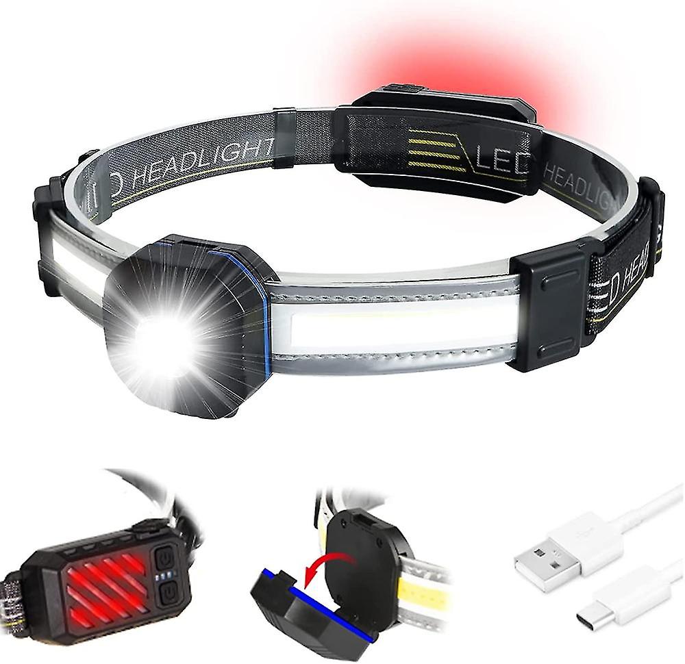Reflektor przedni Światło tylne 10 trybów Lekki akumulator 500 lumenów 90 Regulowany reflektor Gobeam Wodoodporna latarka czołowa do Camping Hiking...