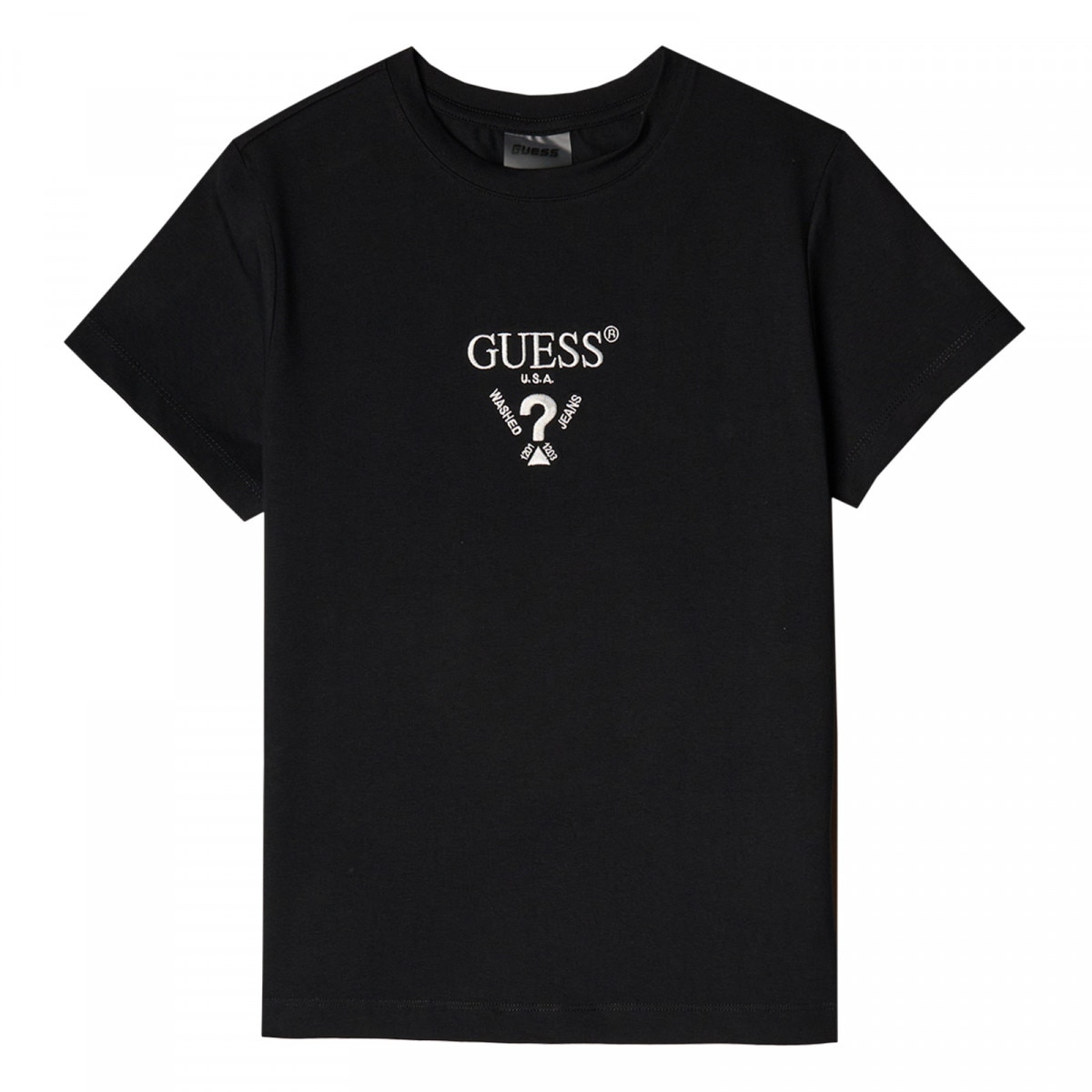 Damski t-shirt z nadrukiem Guess Colette - czarny - GUESS