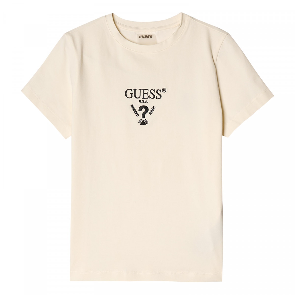 Damski t-shirt z nadrukiem Guess Colette - biały - GUESS