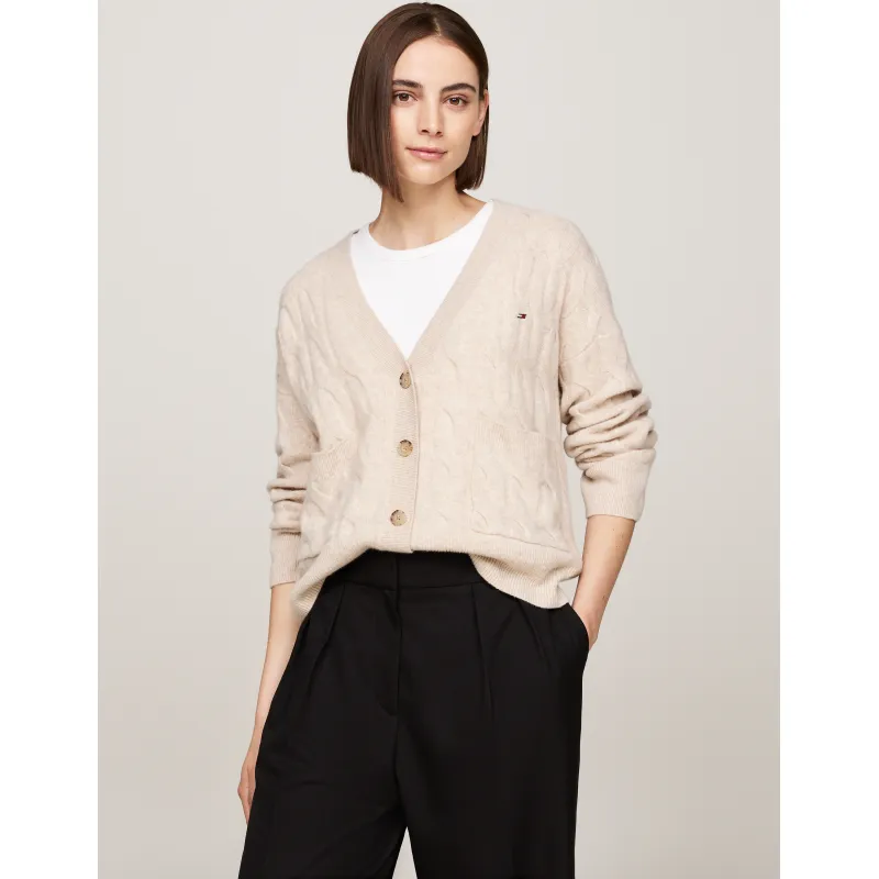 Tommy Hilfiger Wełniany kardigan | Regular Fit