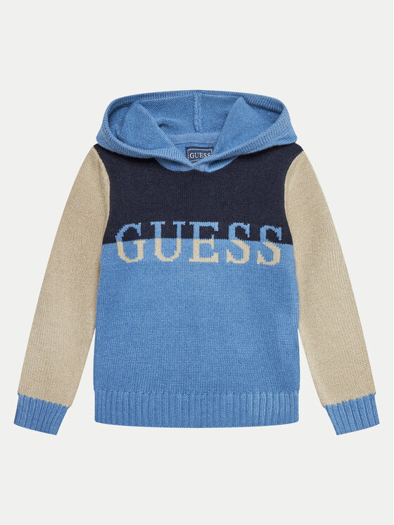 Guess Sweter N4BR01 Z32N0 Granatowy Regular Fit