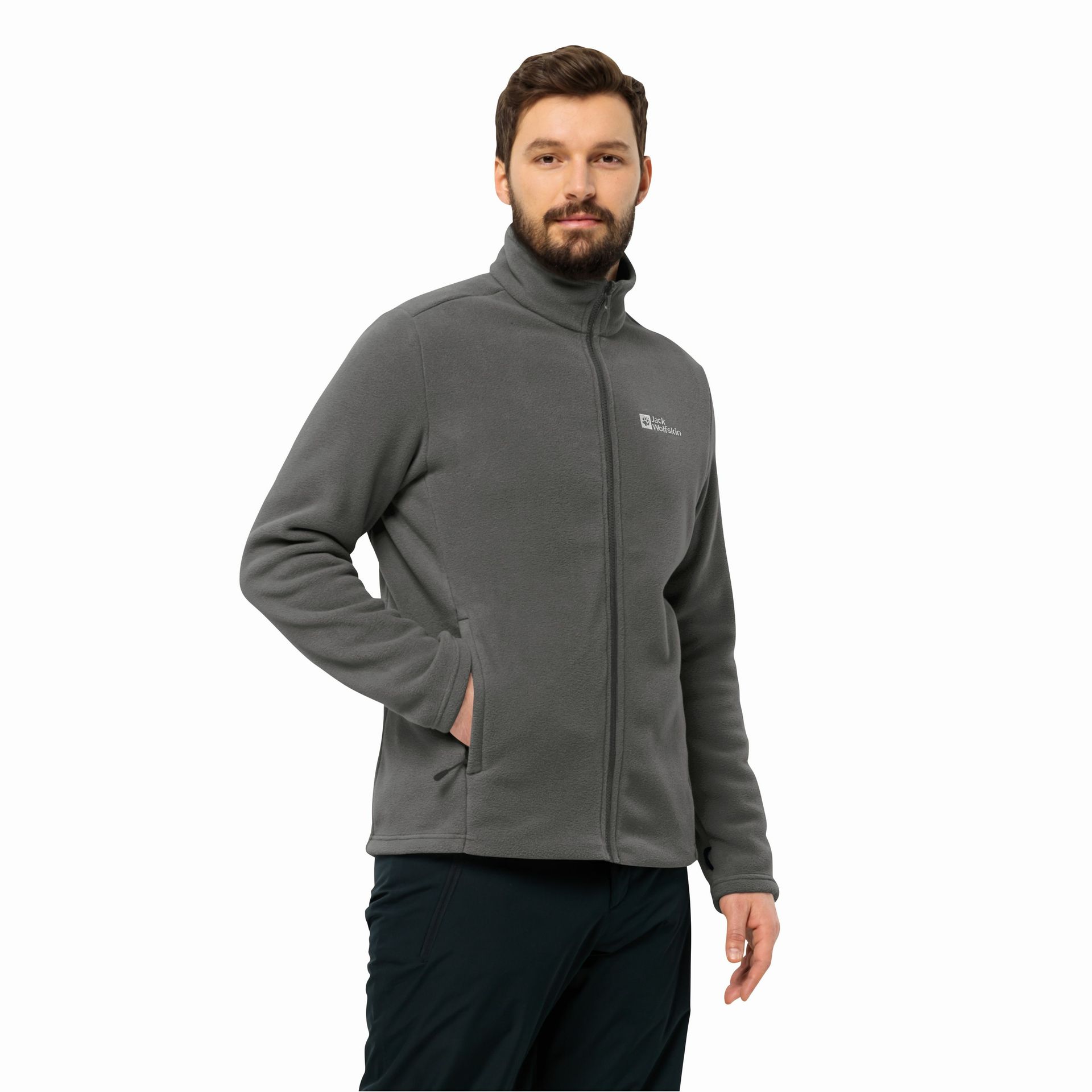 Dziecięca kurtka polarowa Jack Wolfskin WINTERSTEIN FZ M slate - S