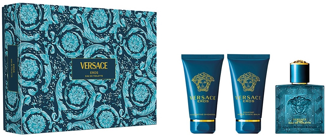 Zestaw męski Versace Eros Woda toaletowa 50 ml + Żel pod prysznic 50 ml + Balsam po goleniu 50 ml (8011003889280)