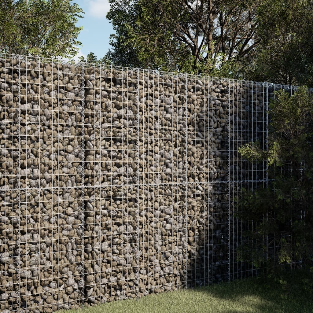 Kosz gabionowy z pokrywą, 100x100x200 cm, galwanizowane żelazo