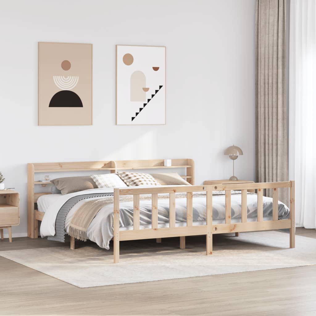 Rama łóżka bez materaca, 180x200 cm, lite drewno sosnowe