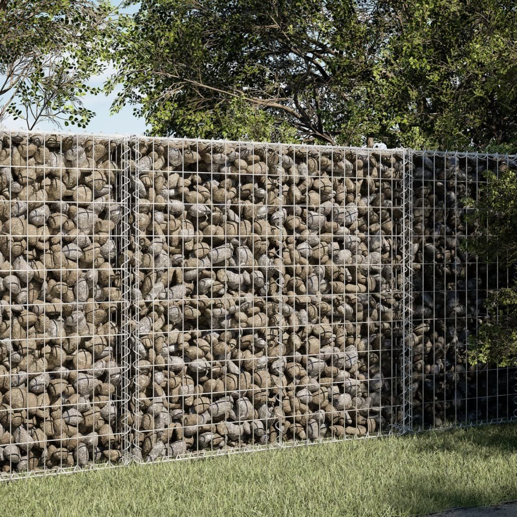 Kosz gabionowy z pokrywą, 100x100x100 cm, galwanizowane żelazo