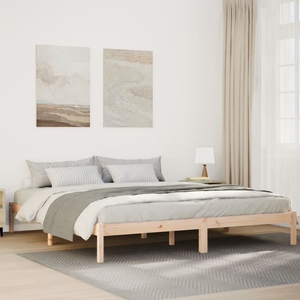 Dłuższe łóżko bez materaca, 180x210 cm, lite drewno sosnowe