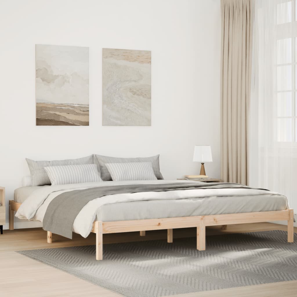 Dłuższe łóżko bez materaca, 200x210 cm, lite drewno sosnowe