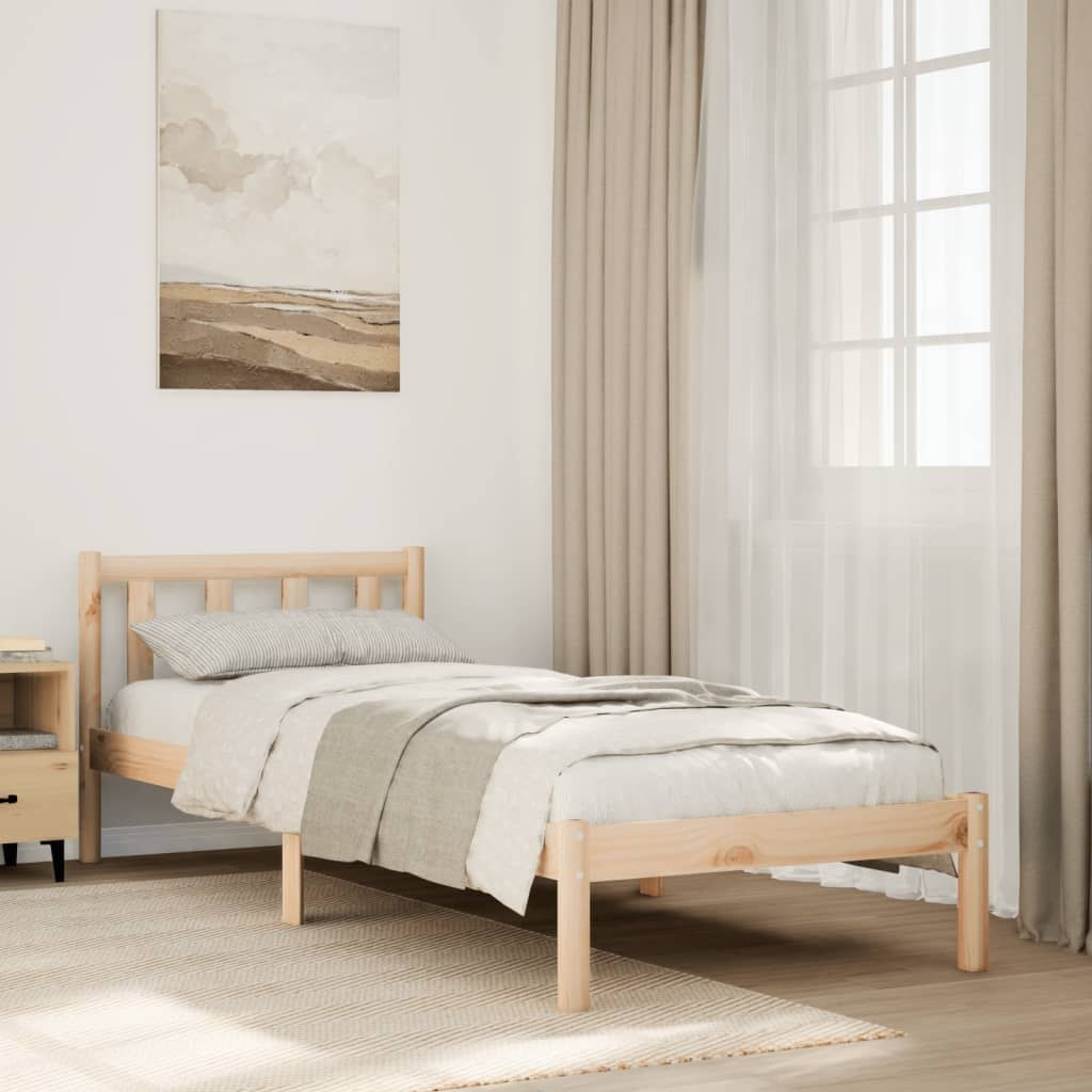 Dłuższe łóżko bez materaca, 80x210 cm, lite drewno sosnowe