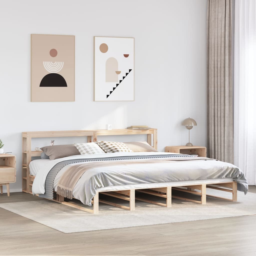 Rama łóżka bez materaca, 200x200 cm, lite drewno sosnowe