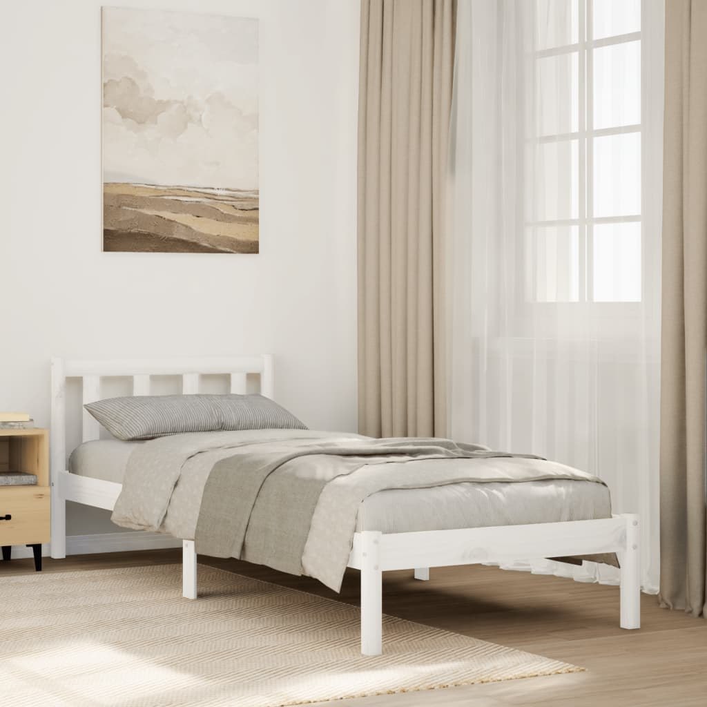 Dłuższe łóżko bez materaca, 90x220 cm, lite drewno sosnowe