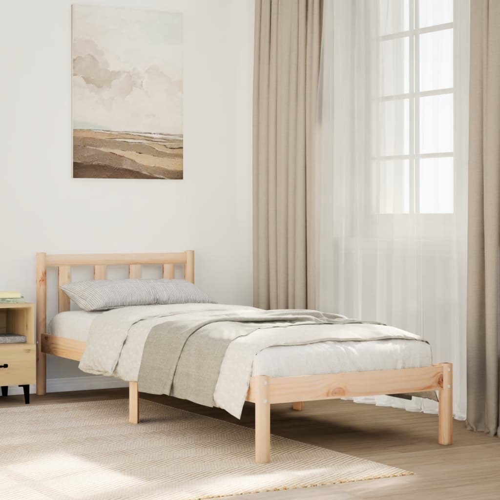 Dłuższe łóżko bez materaca, 100x210 cm, lite drewno sosnowe
