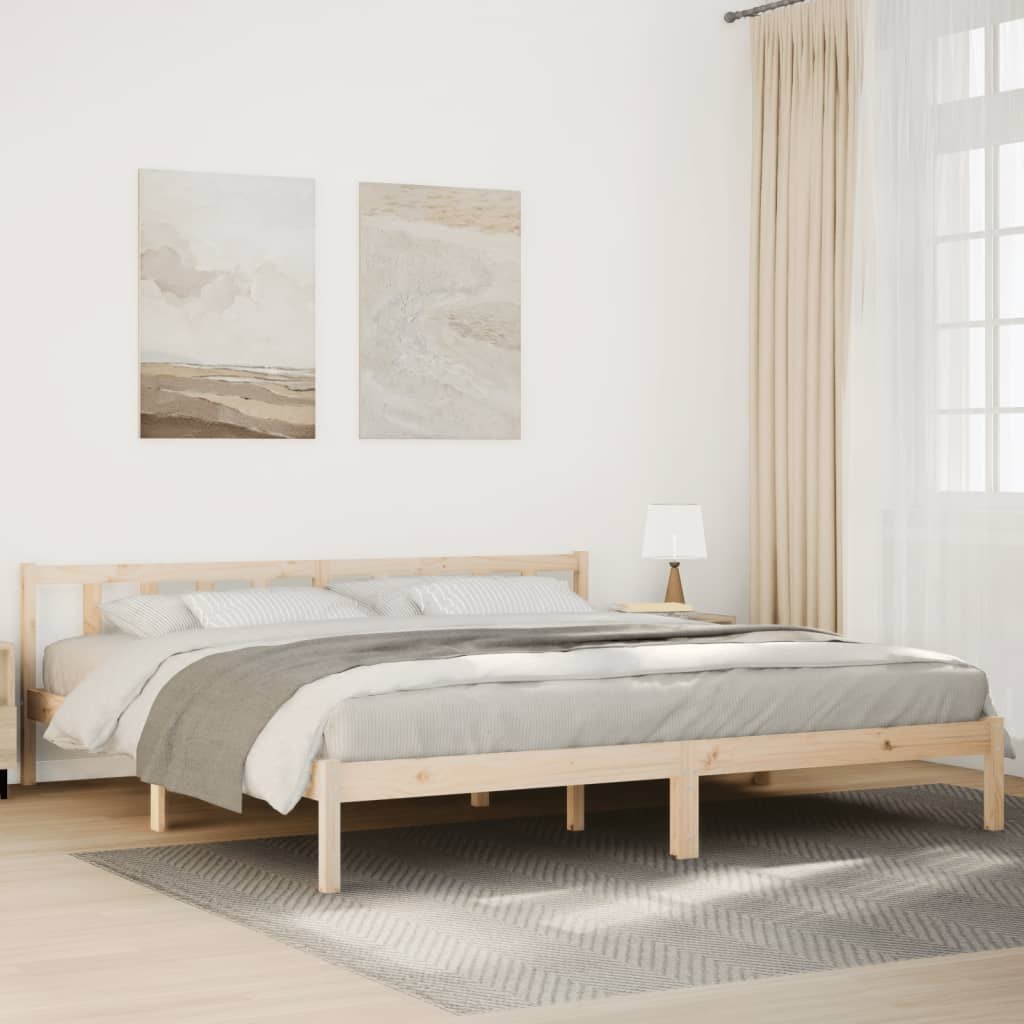 Dłuższe łóżko bez materaca, 180x210 cm, lite drewno sosnowe