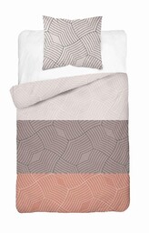 Detexpol Pościel satynowa 140x200 pomarańczowa brązowa szara ornamenty 5058A z jedną poszewką Home Satin 27