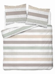 Detexpol Pościel satynowa 220x200 biała kremowa szara pasy 5053A Home Satin 27