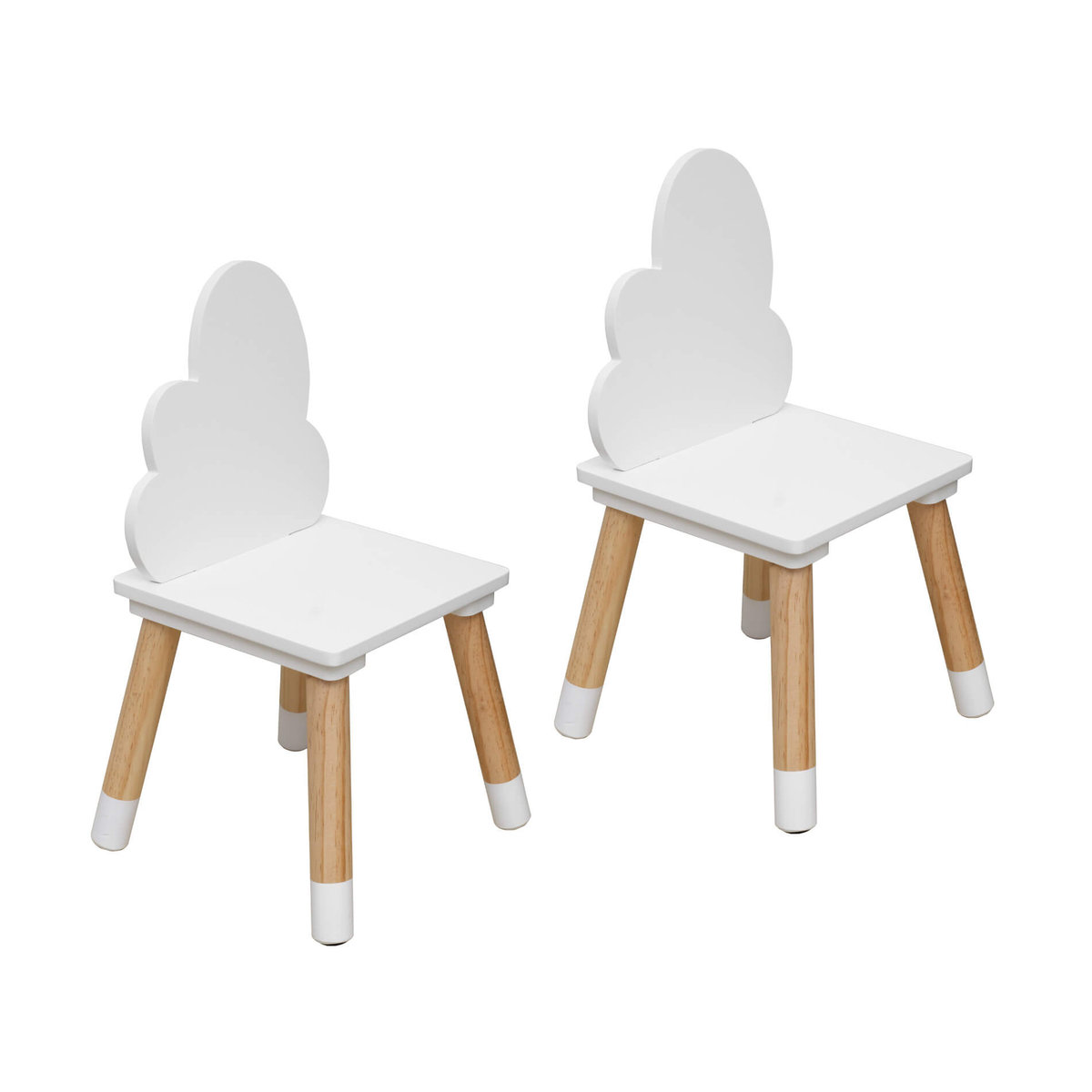 Rebecca Mobili Krzesła dla dzieci Tamar 50x25x25 MDF Sosna Biały Brazowy ZESTAW 2 sztuki