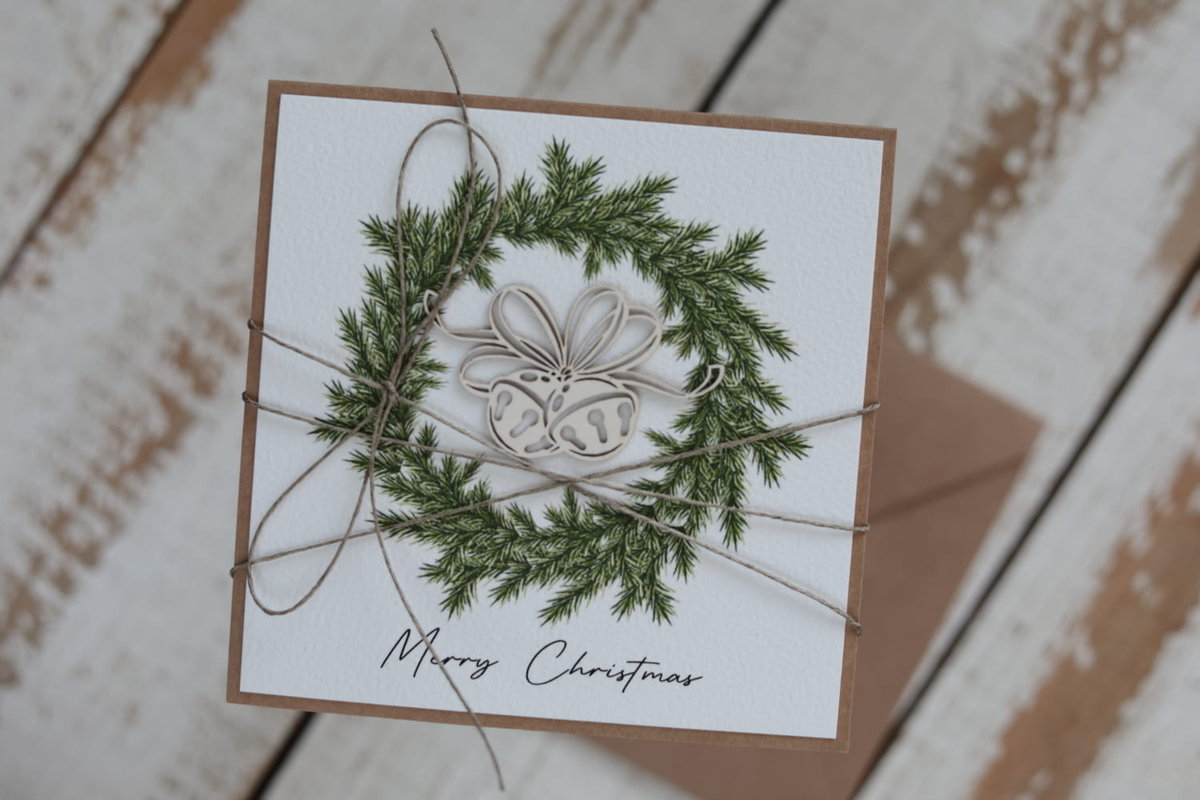 Wyjątkowa ręcznie robiona kartka świąteczna na Boże Narodzenie - Merry Christmas Card