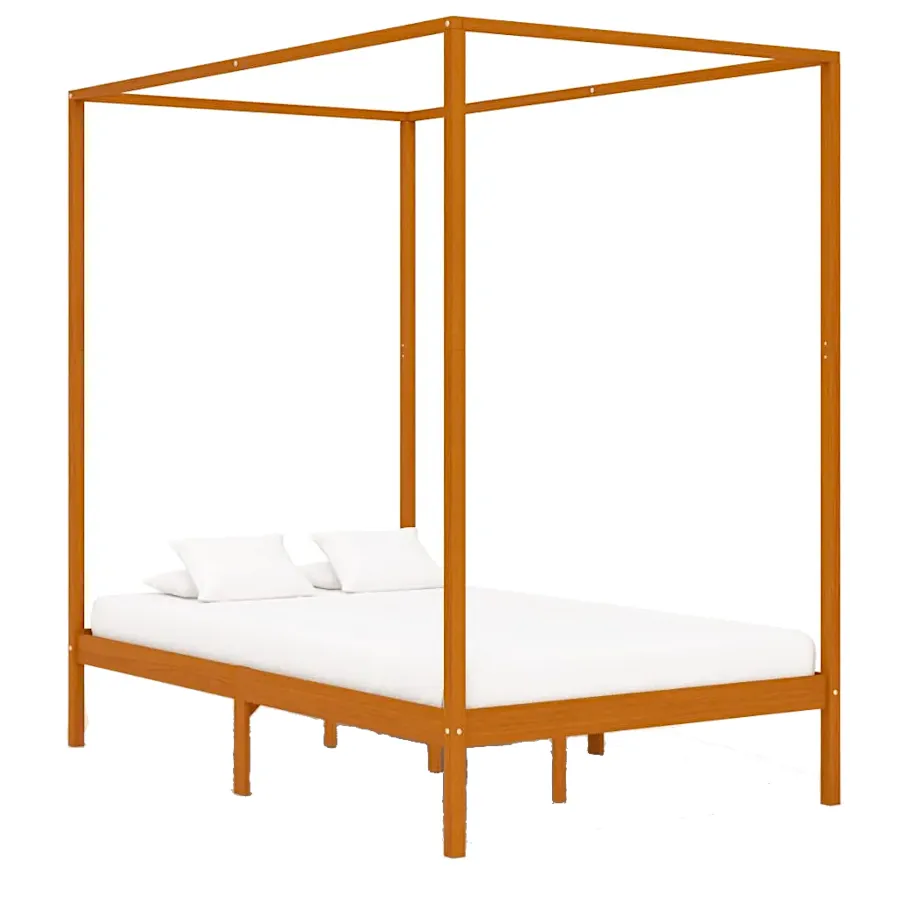 Miodowo brązowe minimalistyczne łóżko 120x200cm R8-H63