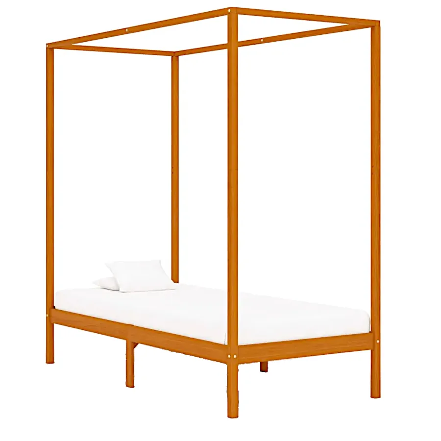 Miodowo brązowe pojedyncze łóżko 100x200cm Wosco 5X
