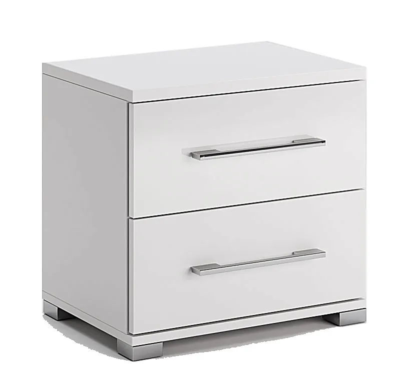 Biała szafka nocna z szufladami N6-B48