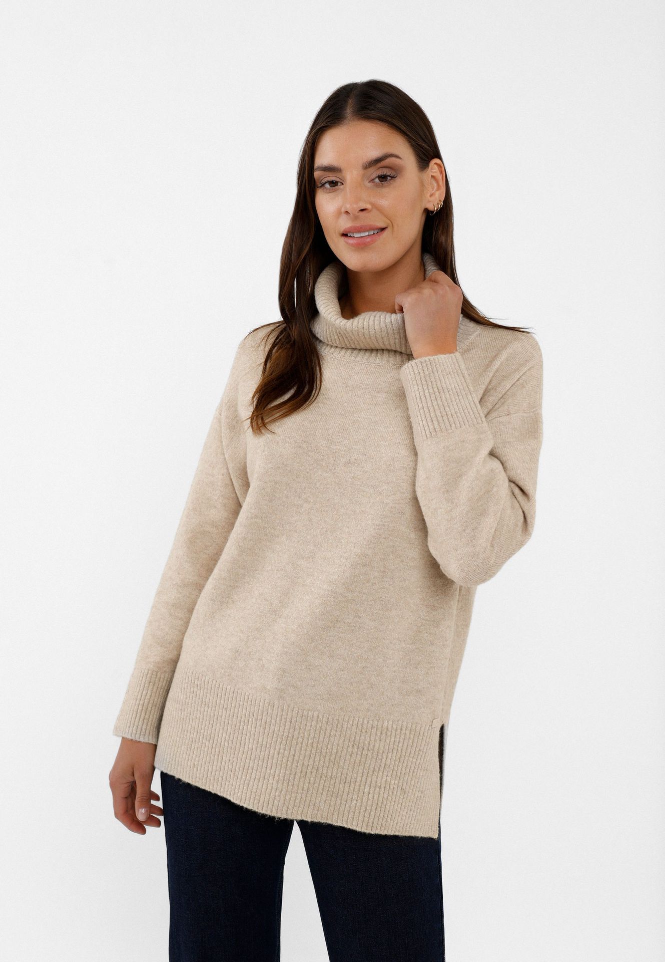 Sweter z golfem S-HEBE - Volcano
