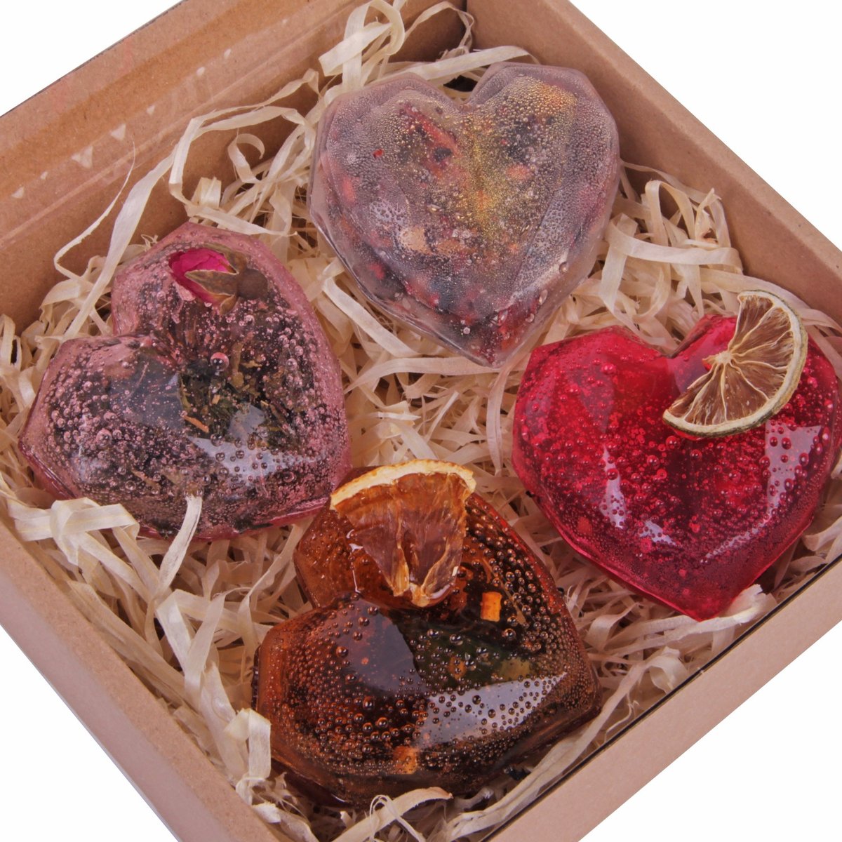 Zestaw 4 bomekb herbacianych serca