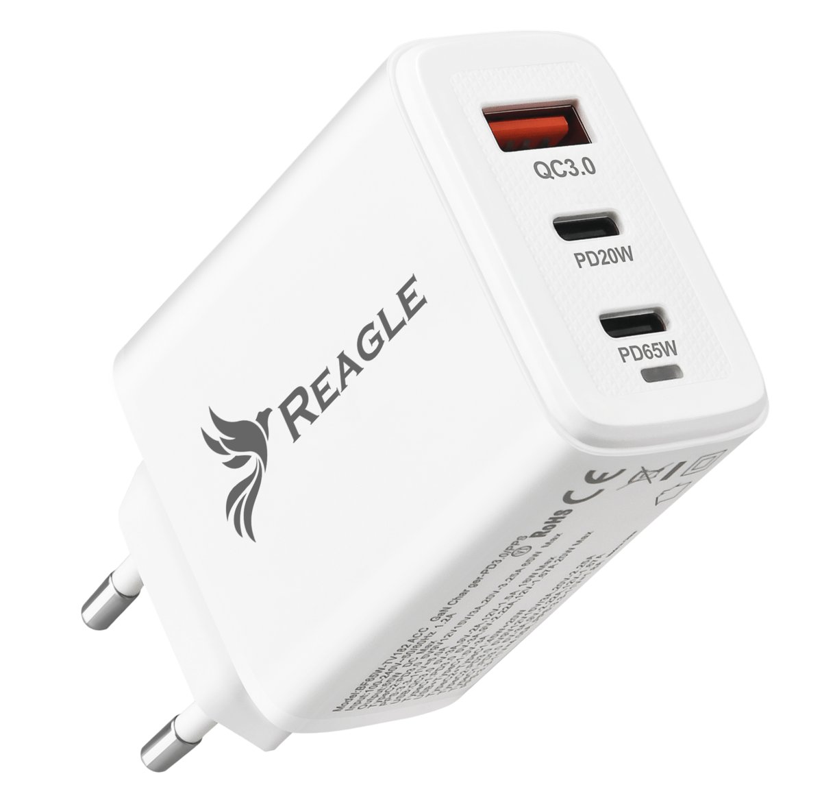 SZYBKA ŁADOWARKA GaN 65W PD 2x USB C QC 3.0 DO LAPTOPA MACBOOK IPHONE USB-C