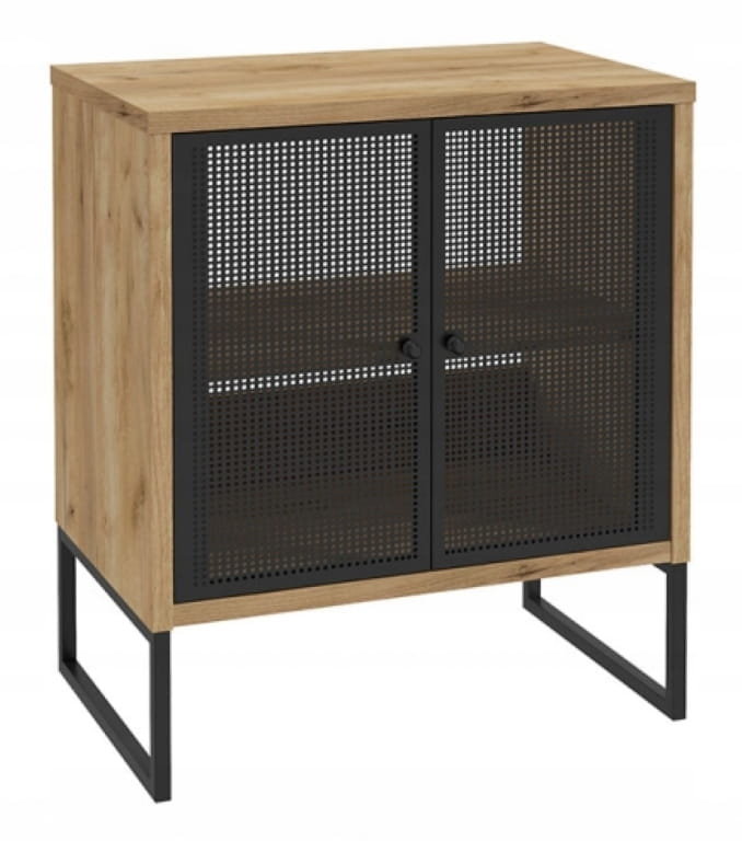 Szafka stojąca 80x70cm na metalowych nóżkach płyta laminowana czarna Fiora
