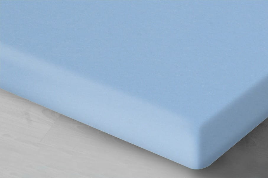 Prześcieradło satynowe z gumką 160x200 błękitne