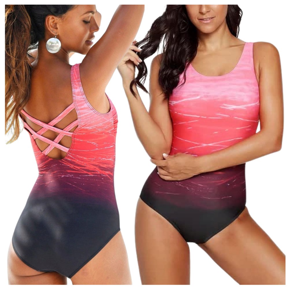 STRÓJ KĄPIELOWY JEDNOCZĘŚCIOWY MONOKINI  KOSTIUM NA PLAŻĘ BASEN CZERWONY L