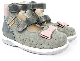 Wysokie trzewiki dziewczęce z ozdobnymi detalami - diagnostyczno-korekcyjne obuwie dla dziewczynek - połączenie komfortu i stylu (Anna)