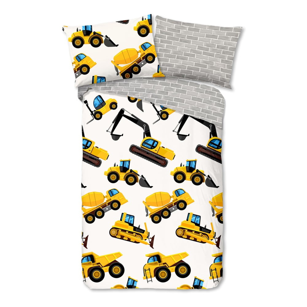 Flanelowa pościel dziecięca jednoosobowa 140x200 cm Dig – Good Morning