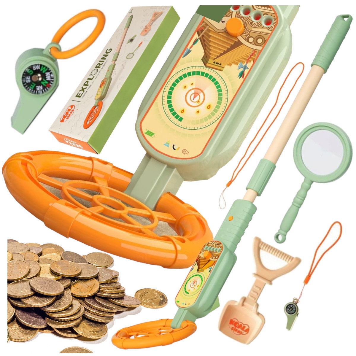 Interaktywny Wykrywacz Metali dla Dzieci Kompas Gwizdek Zestaw Y373