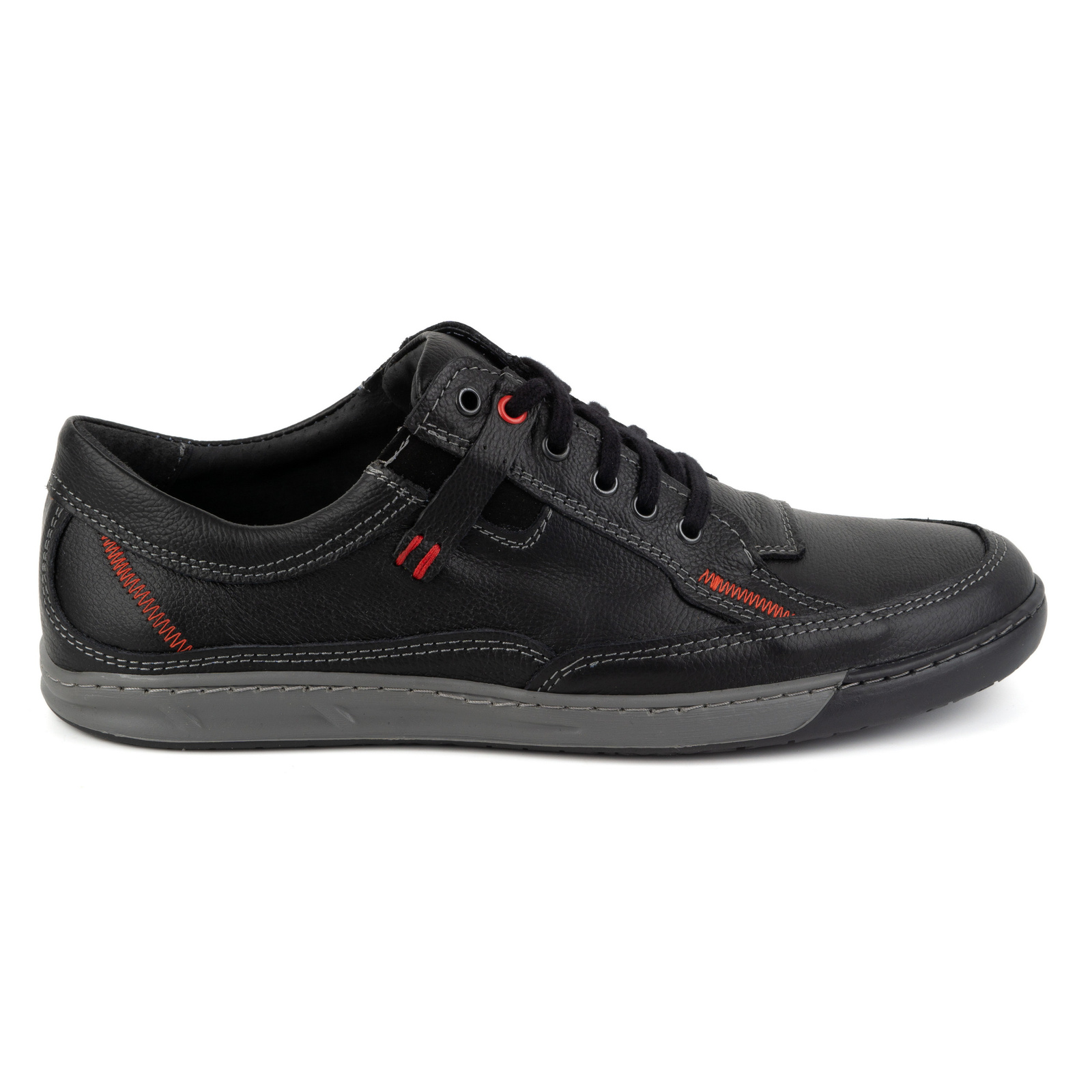 Buty męskie skórzane Casual 932K czarne - KOMODO