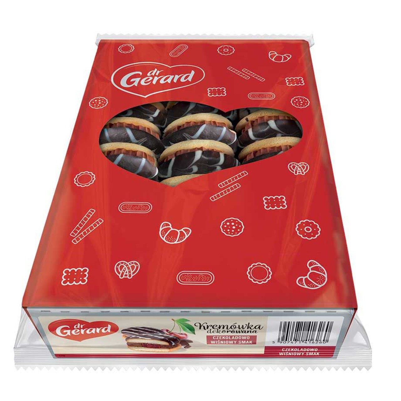 dr Gerard Kremówka dekorowana czekoladowo wiśniowy smak 720 g