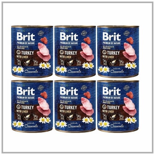 Brit Premium By Nature Turkey with Liver 6x800g Mokra karma dla psa