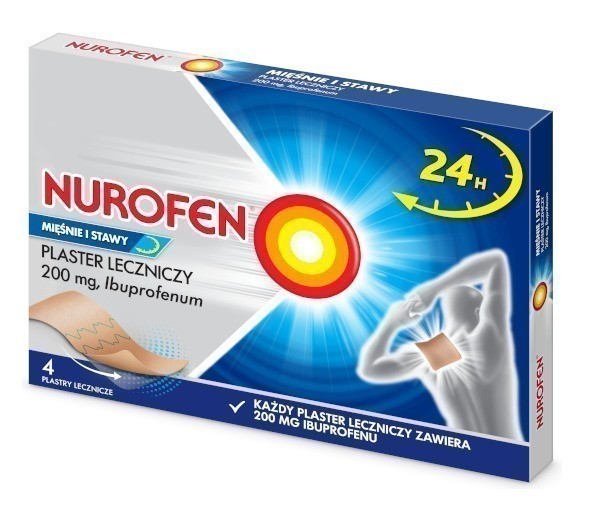 RECKITT BENCKISER Nurofen mięśnie i stawy 200 mg x 4 plastry lecznicze |  OD 199 PLN!