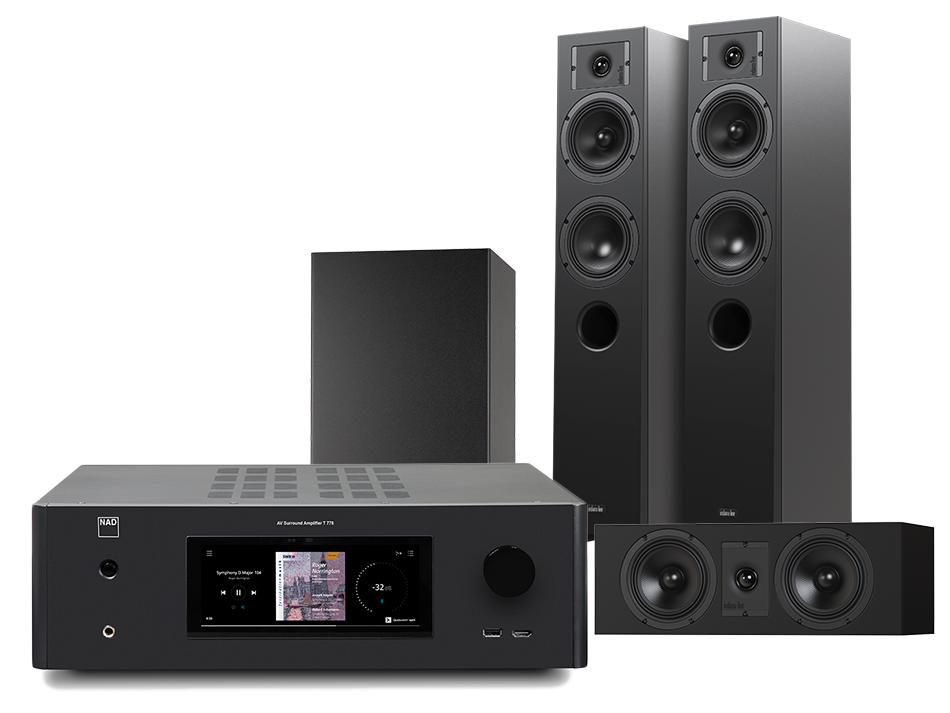 NAD T758 V3i + Diva 5+ Diva 7 + Basso 880
