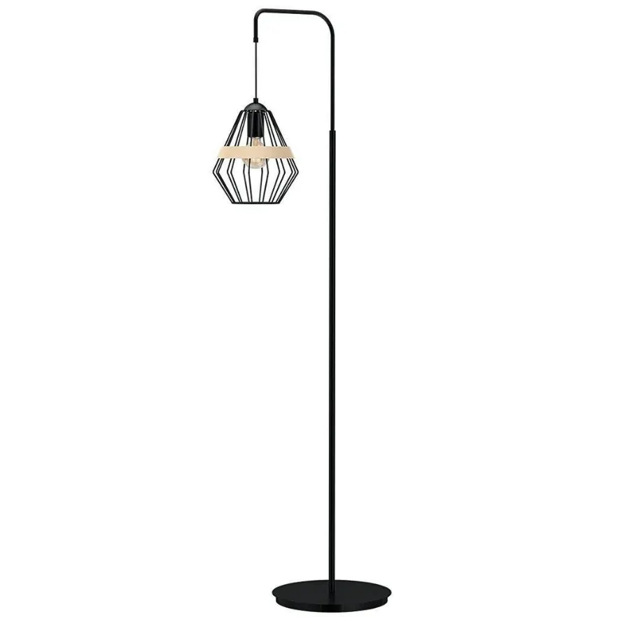 Czarna lampa podłogowa loft - K551 A8-R18