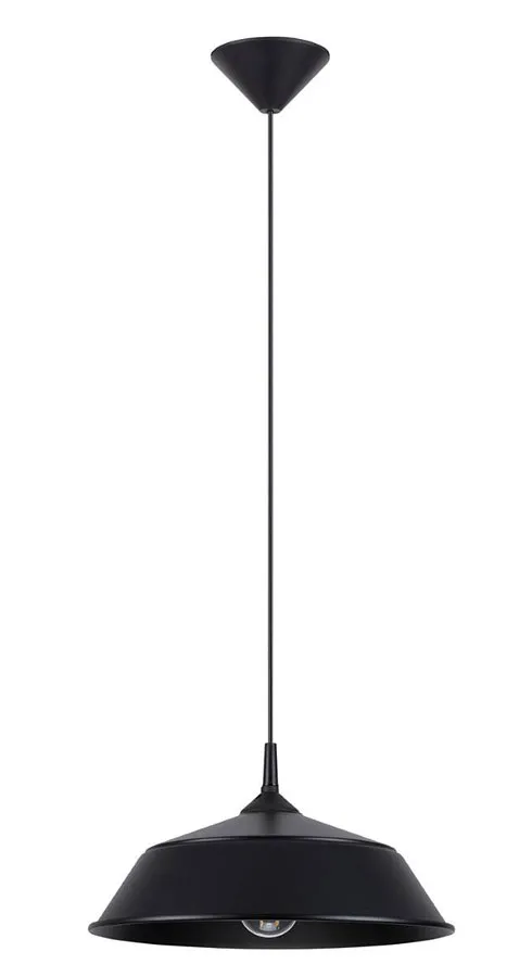 Lampa czarna wisząca z okrągłym kloszem nad stół H7-K16