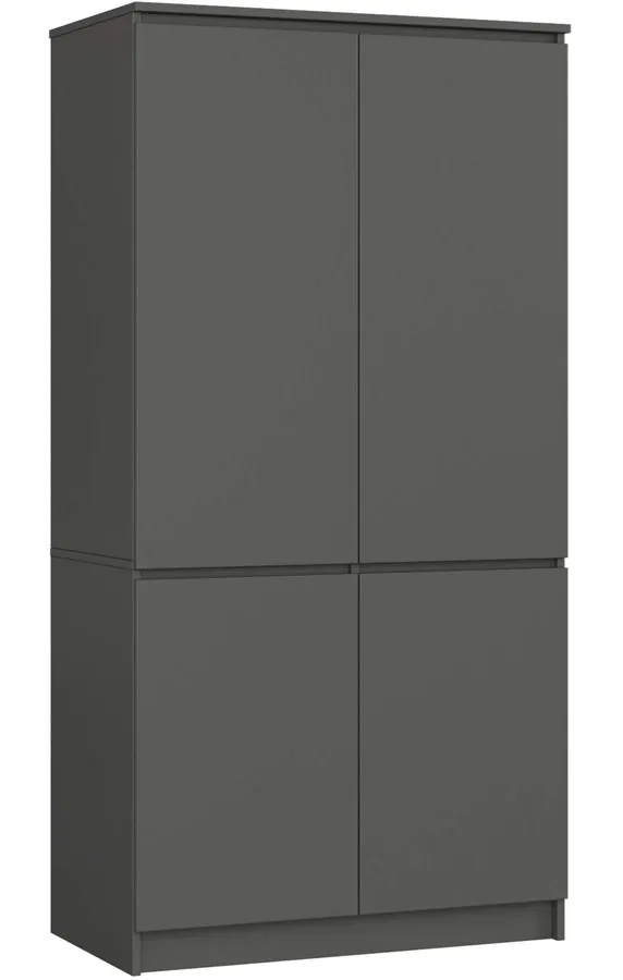 Grafitowa 4 Drzwiowa Szafa Z Drążkiem N9-T89